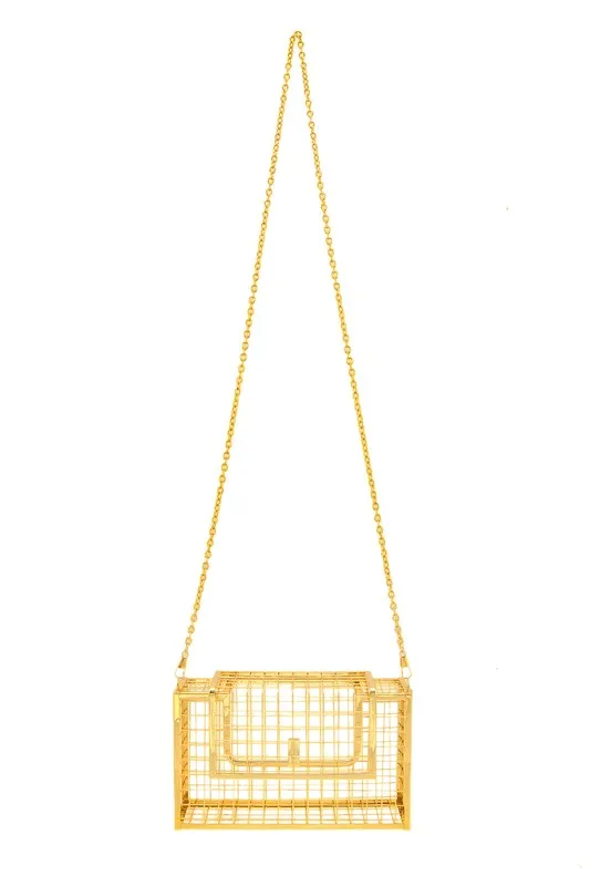 TEEK - Metal Cage Crossbody Clutch Bag