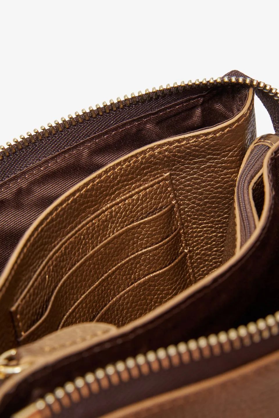 Tilly Brushed Bronze Leather Crossbody Bag