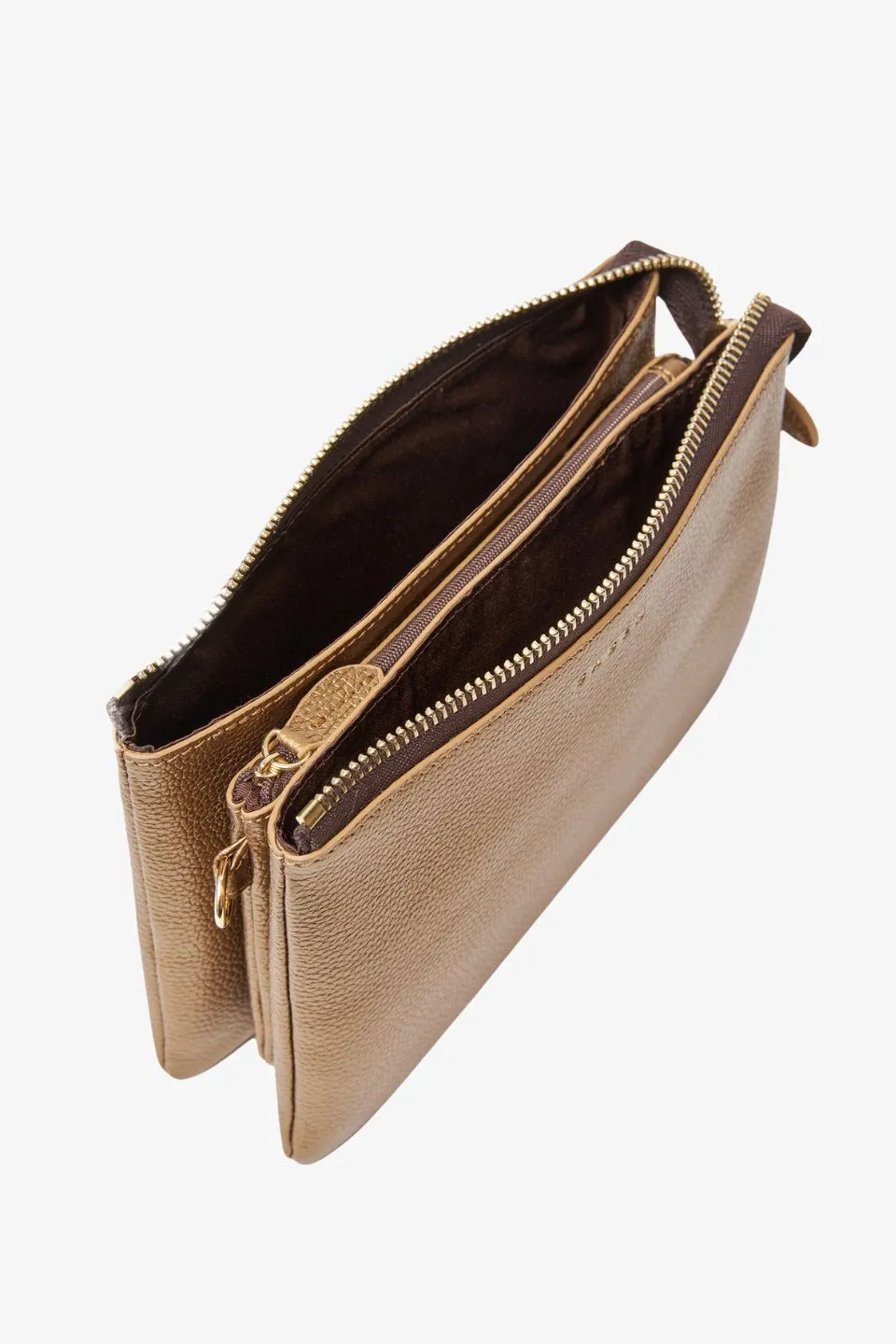 Tilly Brushed Bronze Leather Crossbody Bag