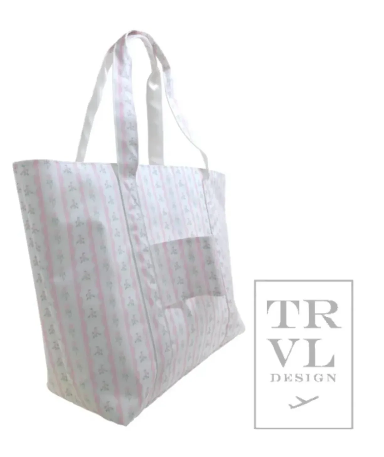 TRVL: Jumbo Tote XL Tote - Ribbon Floral Pink