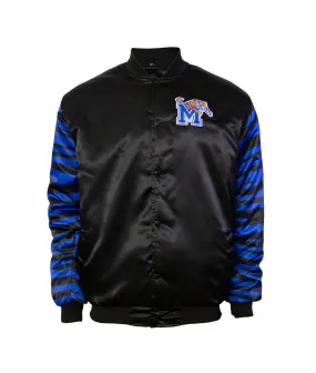 Twin Vision Activewear Memphis Tigers Men's Satin Bomber Jacket