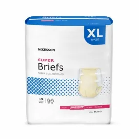 Unisex Adult Incontinence Brief McKesson X-Large Disposable Moderate Absorbency Count of 15 By McKesson