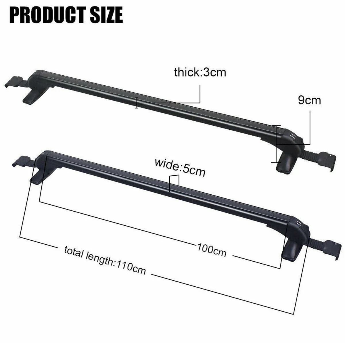 Universal Car Roof Racks Carrier Adjustable Cross Bars Aluminium Alloy Lockable