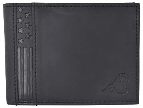 USA Wallets for Men RFID BLOCKING Leather Stylish Bifold Mens Wallet with 2 ID Windows