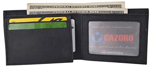 USA Wallets for Men RFID BLOCKING Leather Stylish Bifold Mens Wallet with 2 ID Windows