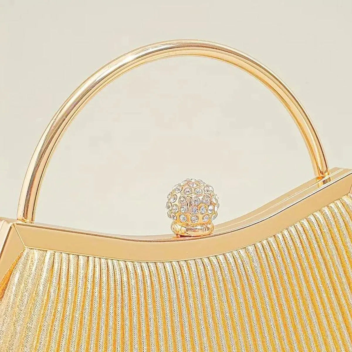 Versatile Gold Ruched Handbag for Stylish Women