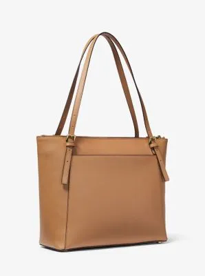 Voyager Large Saffiano Leather Top-Zip Tote Bag