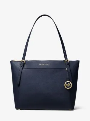 Voyager Large Saffiano Leather Top-Zip Tote Bag