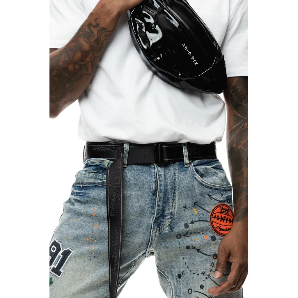 Waist Vegan Leather Fanny Pack - Black