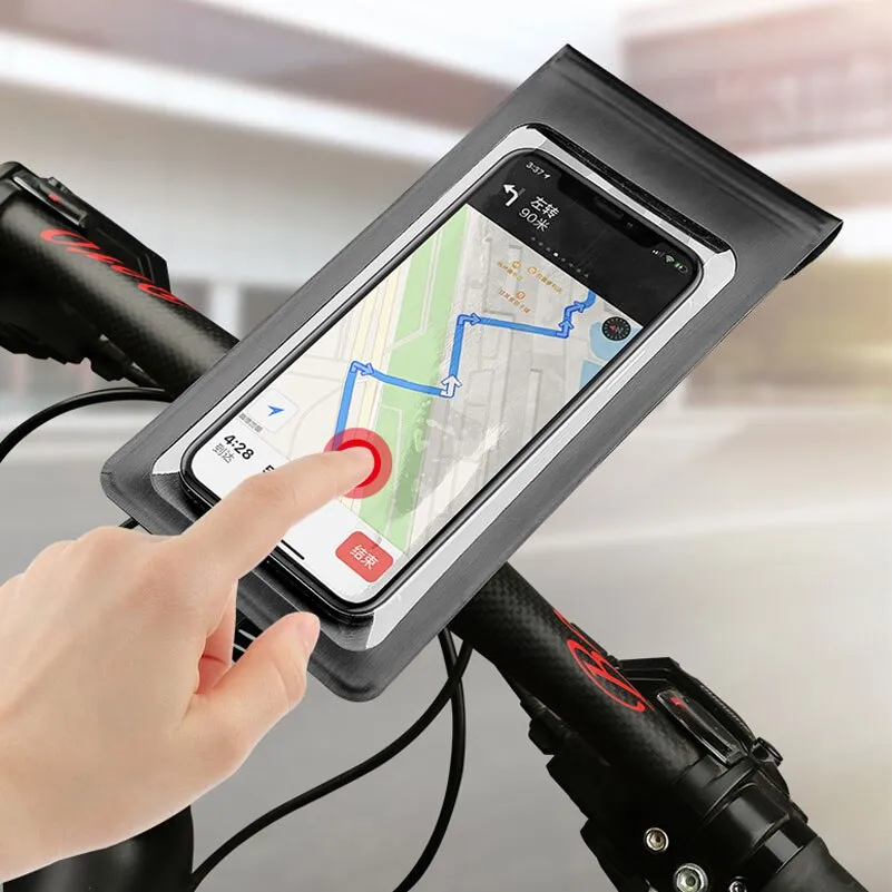 Waterproof Bicycle Bag Mobile Phone Bag Cycling 6.0 Inch Touch Screen Motorcycle MTB Bike Mount for iPhone Samsung