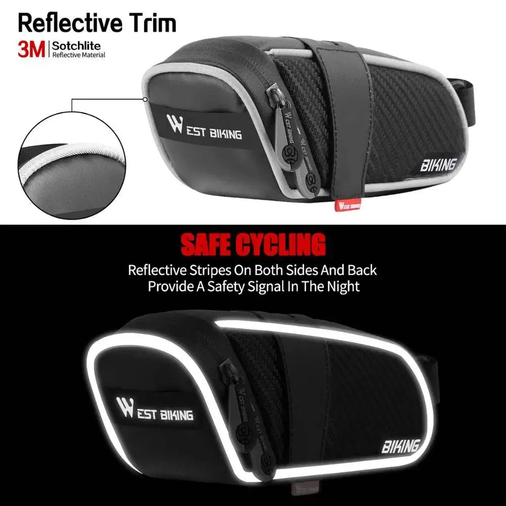 Waterproof Bicycle Saddle Bag MTB Road Bicycle Tools Pannier Reflective Rear Seatpost Bag Basket Cycling Accessories