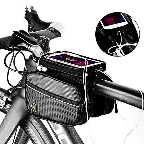 Waterproof Large Capacity Bike Frame Bag with Touch Screen Cell Phone Case