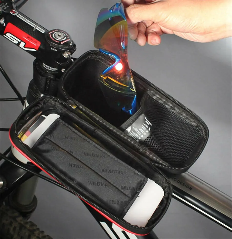 WILD MAN Road Bicycle Handlebar Bag Rainproof Cycling Front Top Tube Bag MTB Repair Tool Bag Bike Saddle Bag Sacoche Velo