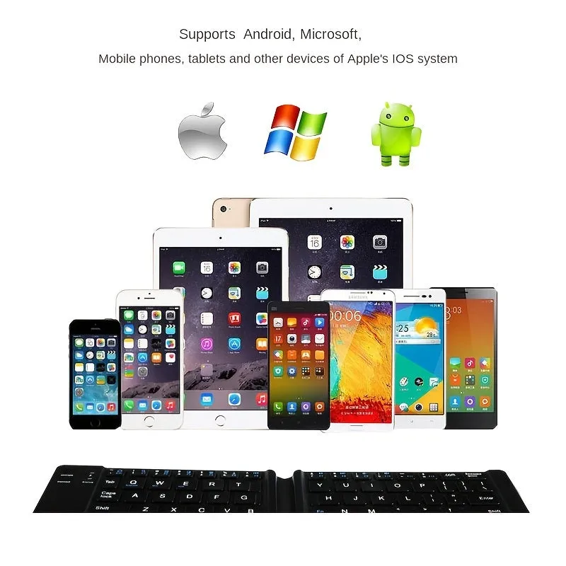 Wireless Folding BT Magnetic Keyboard For Phones & Tablets