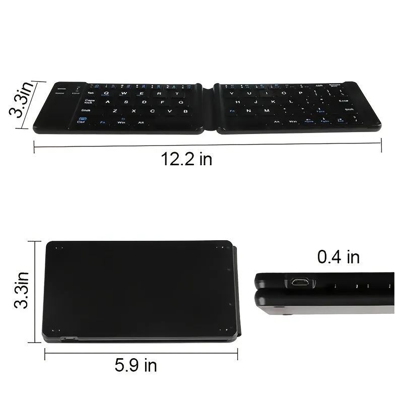 Wireless Folding BT Magnetic Keyboard For Phones & Tablets