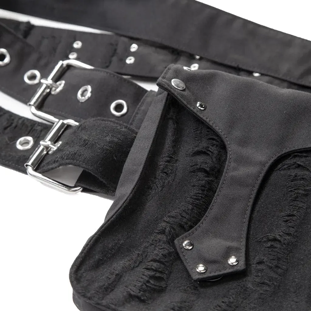 Women's Punk Ripped Nailed Waist Bag