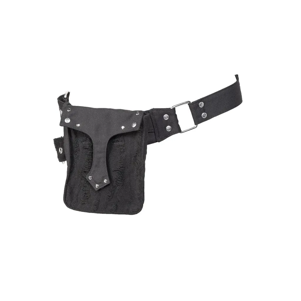 Women's Punk Ripped Nailed Waist Bag