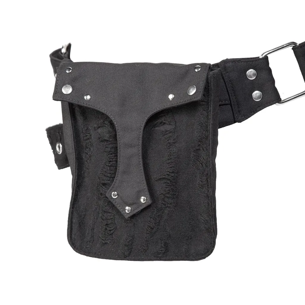 Women's Punk Ripped Nailed Waist Bag