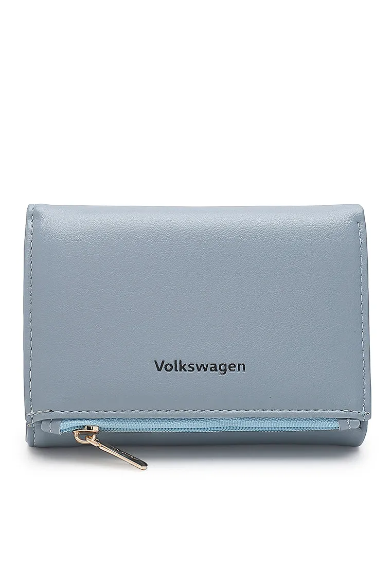 Women's RFID Magnet Tri Fold Leather Short Wallet / Purse With Coin Compartment - KP 005