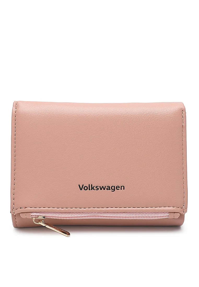 Women's RFID Magnet Tri Fold Leather Short Wallet / Purse With Coin Compartment - KP 005