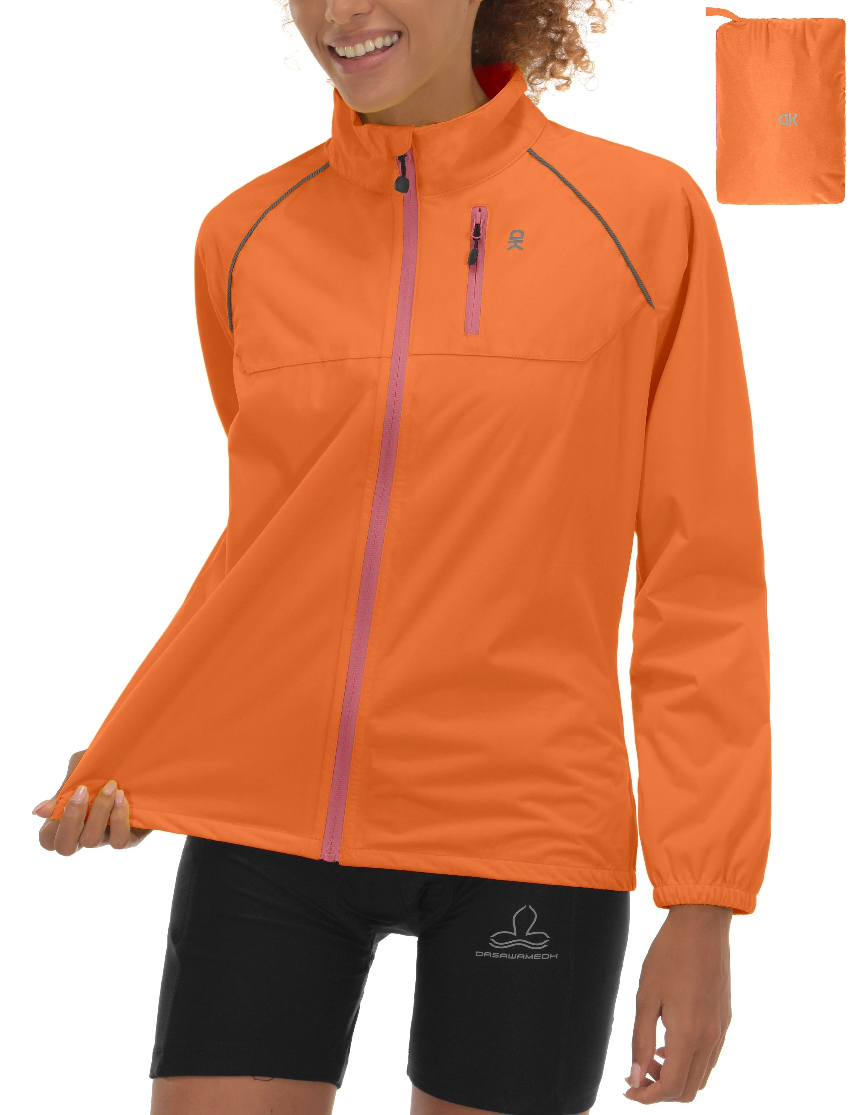 Women's Waterproof Cycling Running Packable Rain Jacket