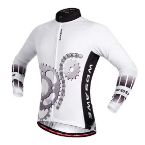 WOSAWE  Gear White Long Sleeve Cycling Jersey