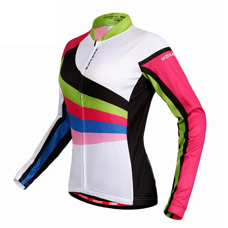 WOSAWE Multi-color Long Sleeve Cycling Jersey