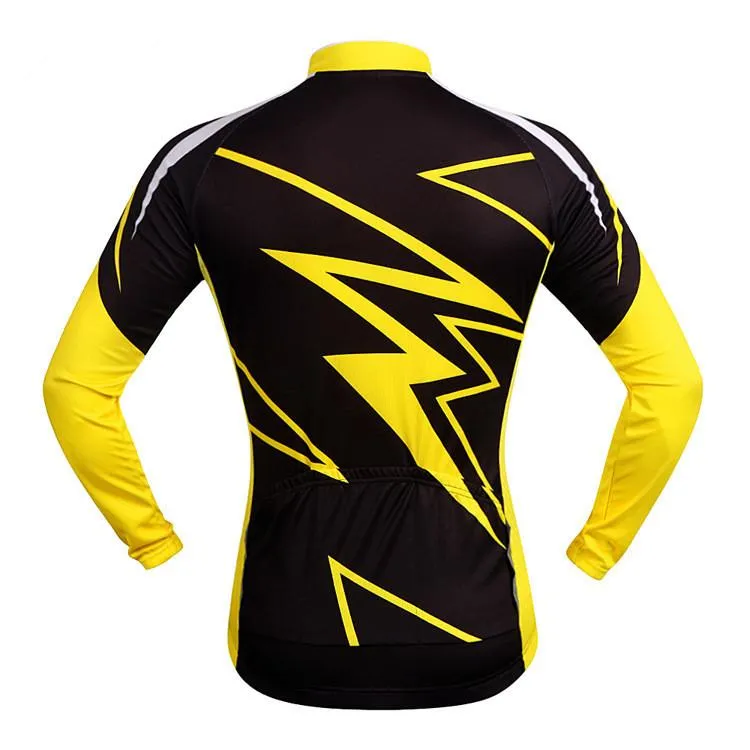 WOSAWE Yellow Black Long Sleeve Cycling Jersey