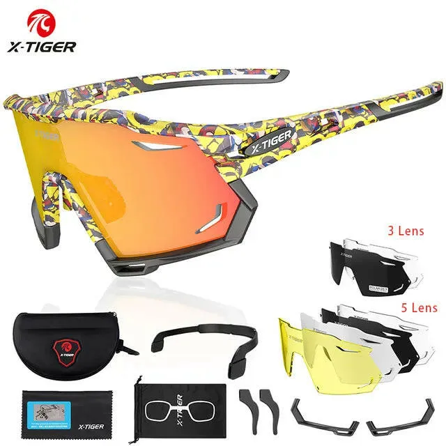 X-TIGER Cycling Sunglasses UV400 Protect Cycling Glasses Sports Polarized Men Bicycle Sunglasses MTB Racing Bike Glasses Eyewear