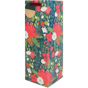 Yuletide Blooms Christmas Bottle Bag